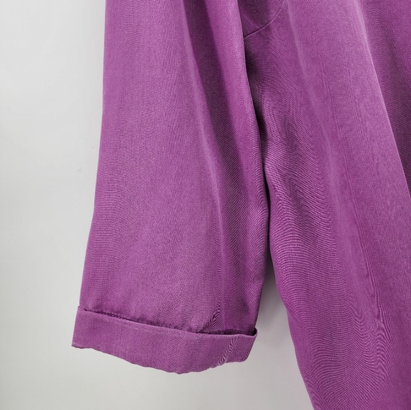 Soft Surroundings Cusabo‎ In Tencel Pintuck Blouse Iris Orchid Purple NEW - Picture 6 of 13